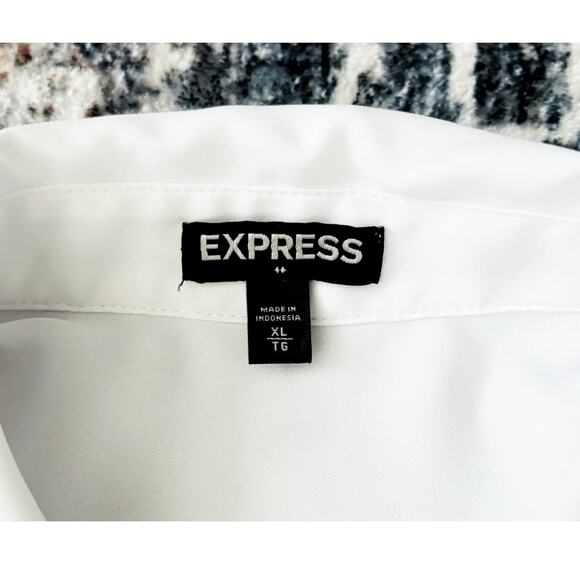 Express White Sleeveless 1/2 Zip Collared Blouse Womens Size XL - Picture 3 of 7